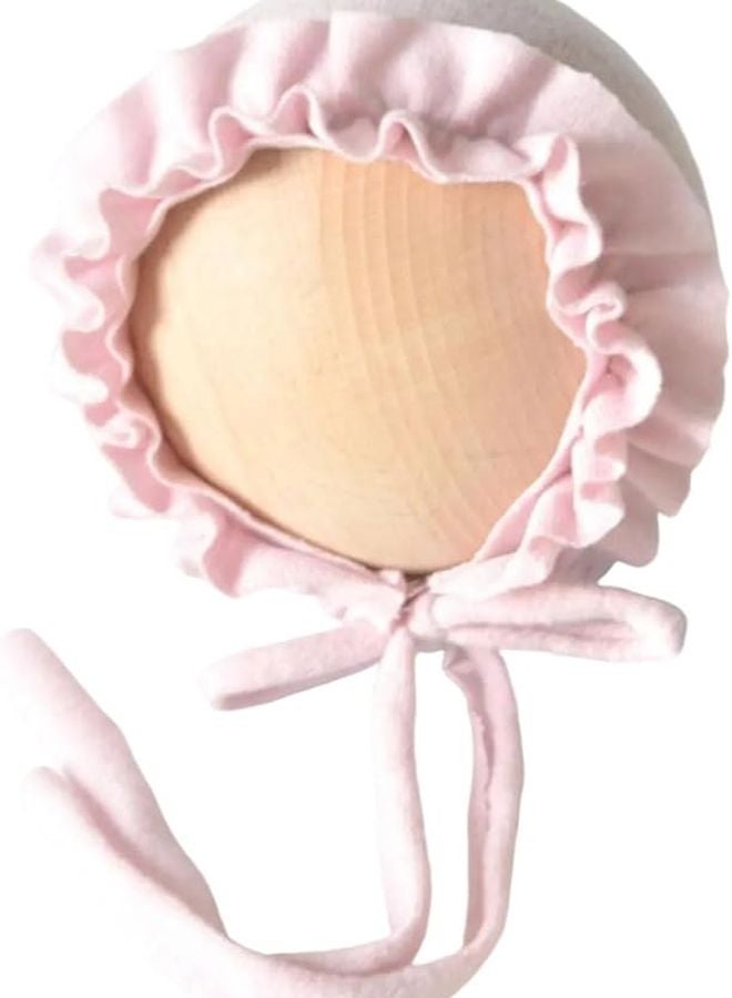 Pink Baby Photography Hat Soft Spandex Lace Rope Tied Newborn Photoshoot - Image 1